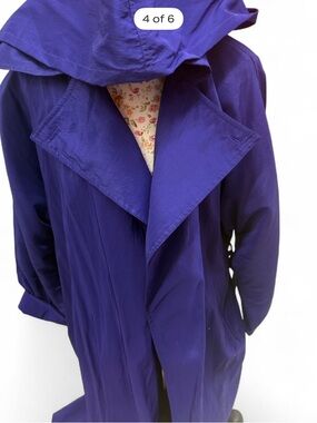 AG Adriano Goldschmied Deep Purple Hooded Trench Coat